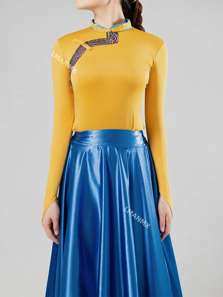 New Tibetan dance costume, art exam performance costume, Tibetan half skirt, square skirt, art exam big swing skirt