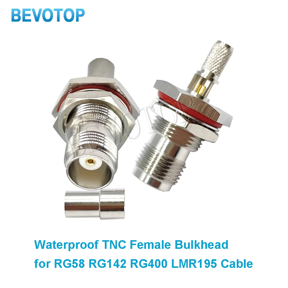 1PCS TNC Connector TNC Male Plug / Female Jack Crimp Connector for RG58/RG142/RG400/LMR195 Coaxial Cable TNC Solder Connector
