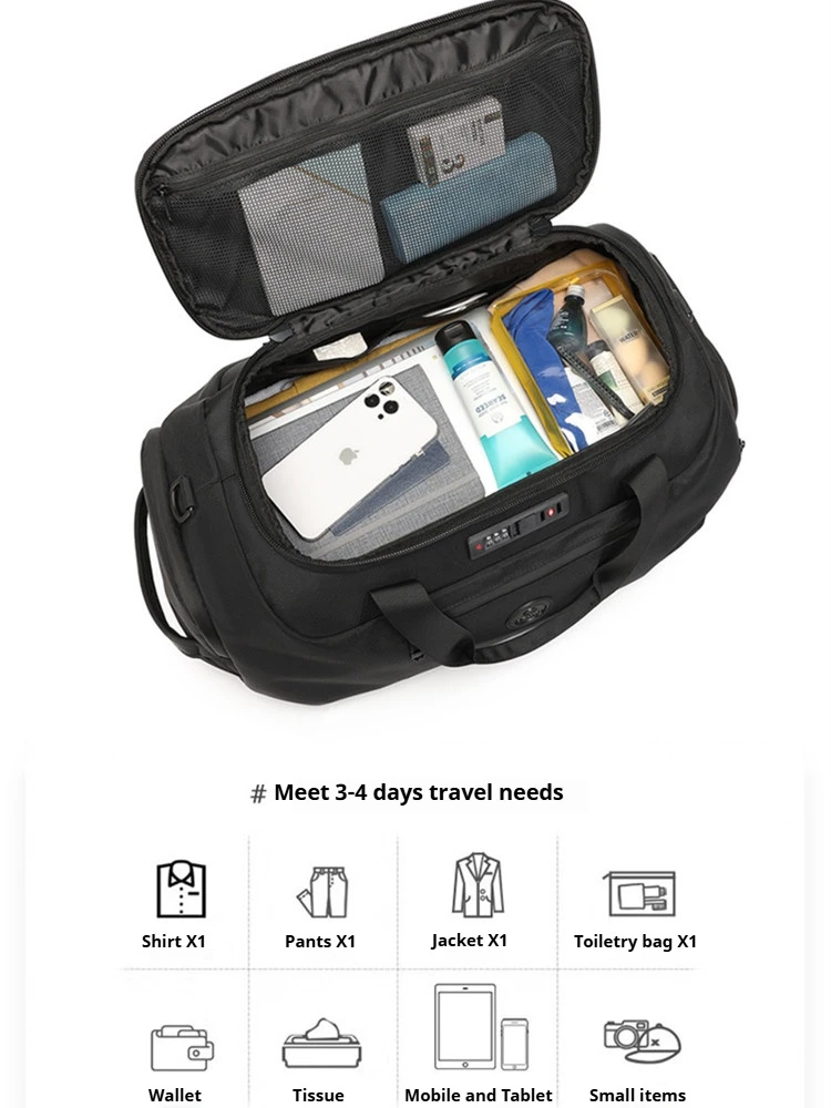 Multifunctional anti-theft waterproof travel bag men's large capacity sports bag business travel portable storage backpack