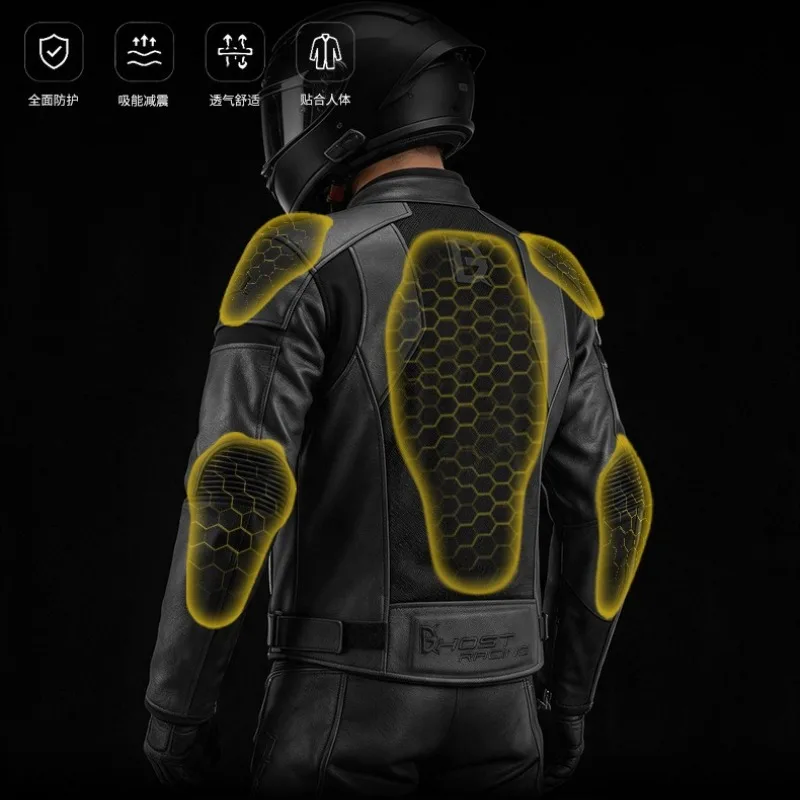 Motorcycle Riding Jacket Breathable Locomotive Clothes PU Jacket Anti-drop Racing Clothes Retro Cruise Knight Jacket Large Size