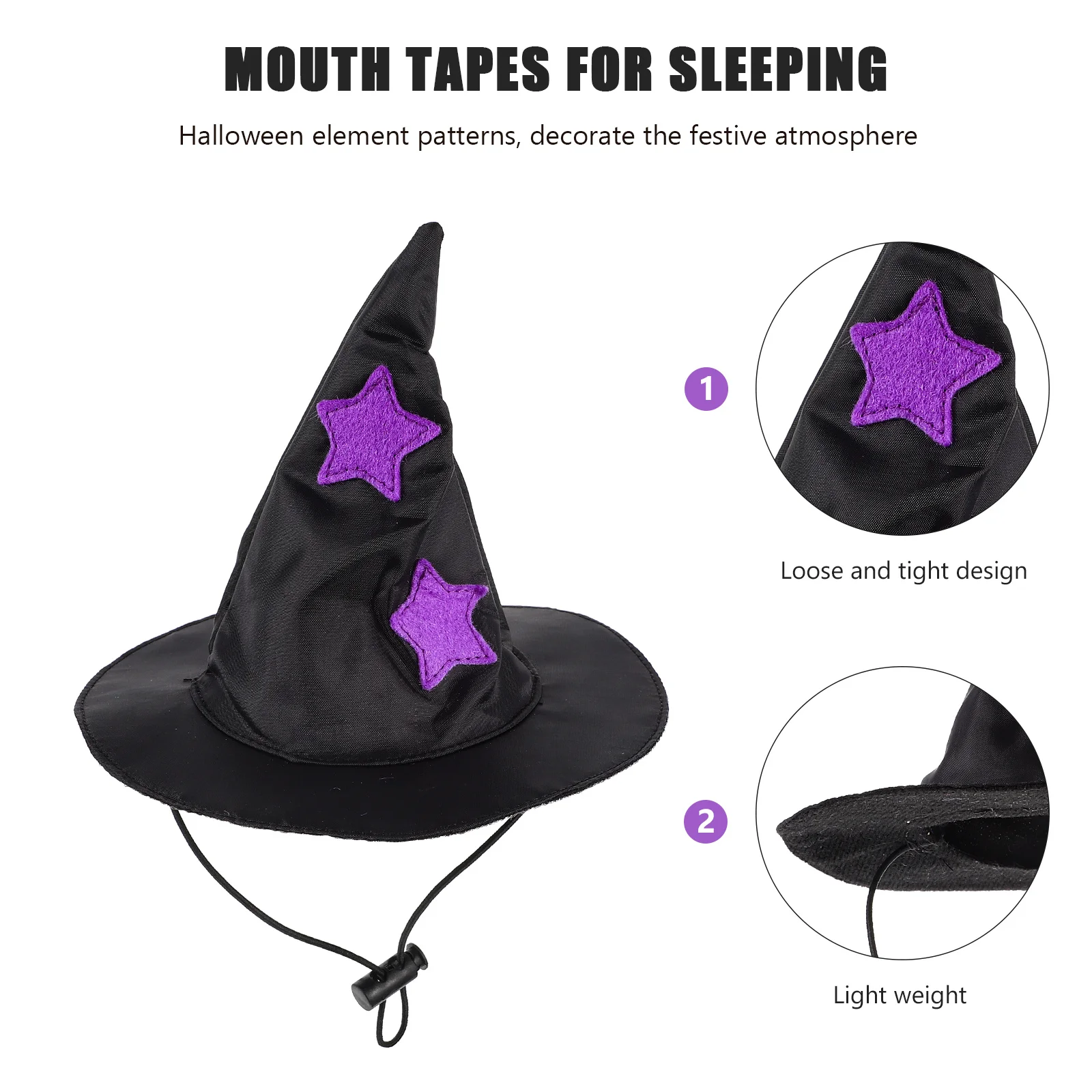 

Witch Hat Halloween Pet Costume Adorable Cat Witch Cap Adjustable Strap Party Dog Hat Decorative Festival Cosplay Cat Hats