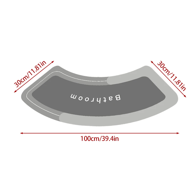 1pc Semi-Circular Bathroom Mat Minimalist Super Absorbent Diatomite Bath Mats Anti-Slip Floor Mat Toilet Bedroom Kitchen Doormat