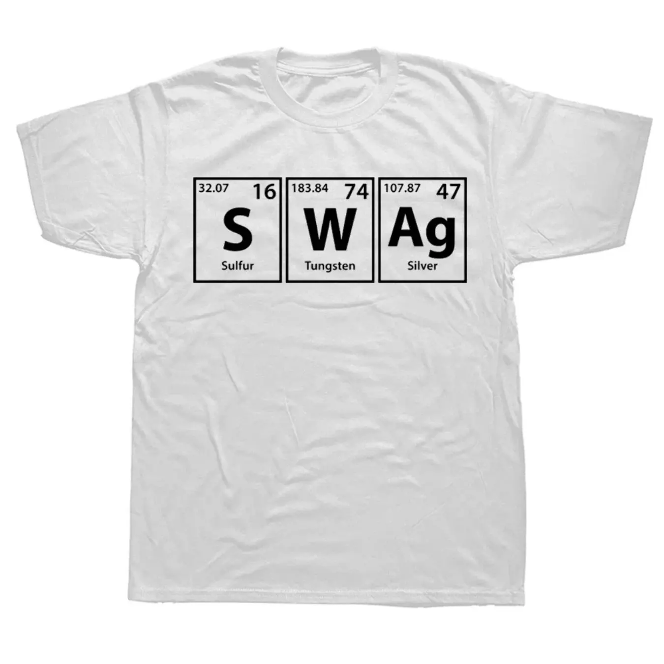 Patterned T-shirt Printed with The Spelling Swa(S-W-A) Perfect for Summer Street Style Short-sleeved Ideal Birthdayift for Men