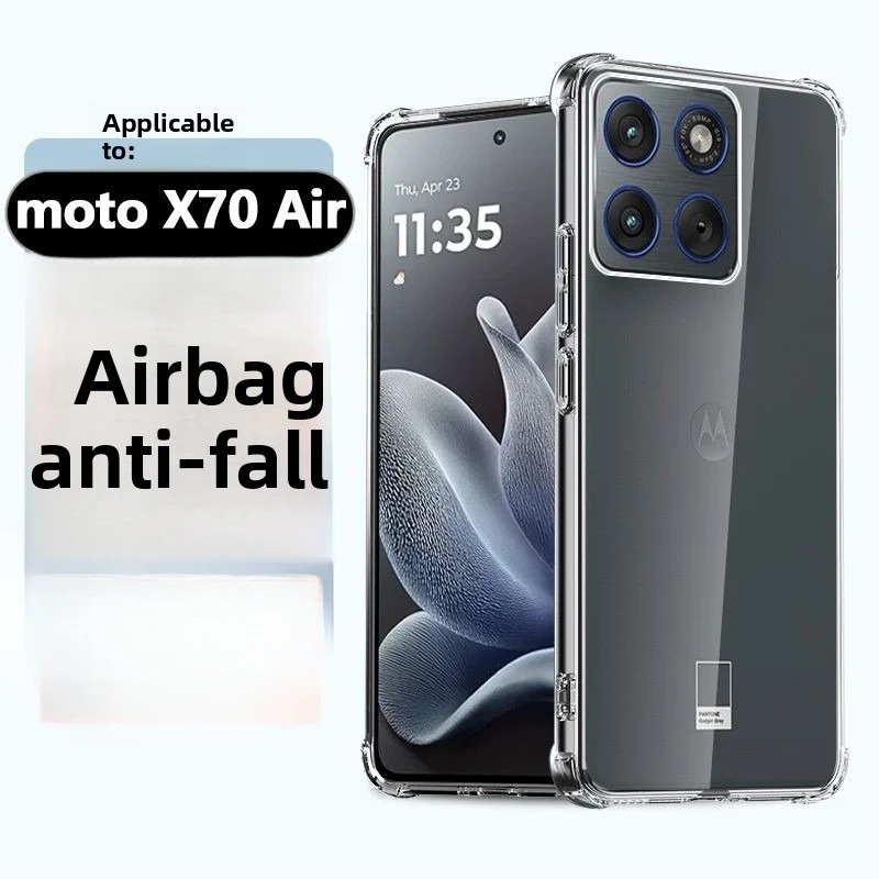 حافظة لهاتف موتورولا موتو X70 إطار سيليكون شفاف غطاء رقيق وخفيف لهاتف موتورولا X 70 ممتص للصدمات الهواء فوندا #1