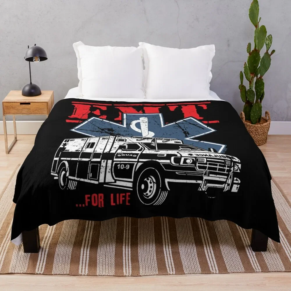 

EMT For Life EMS Ambulance Throw Blanket Fade Resistant Durable Throw Blanket