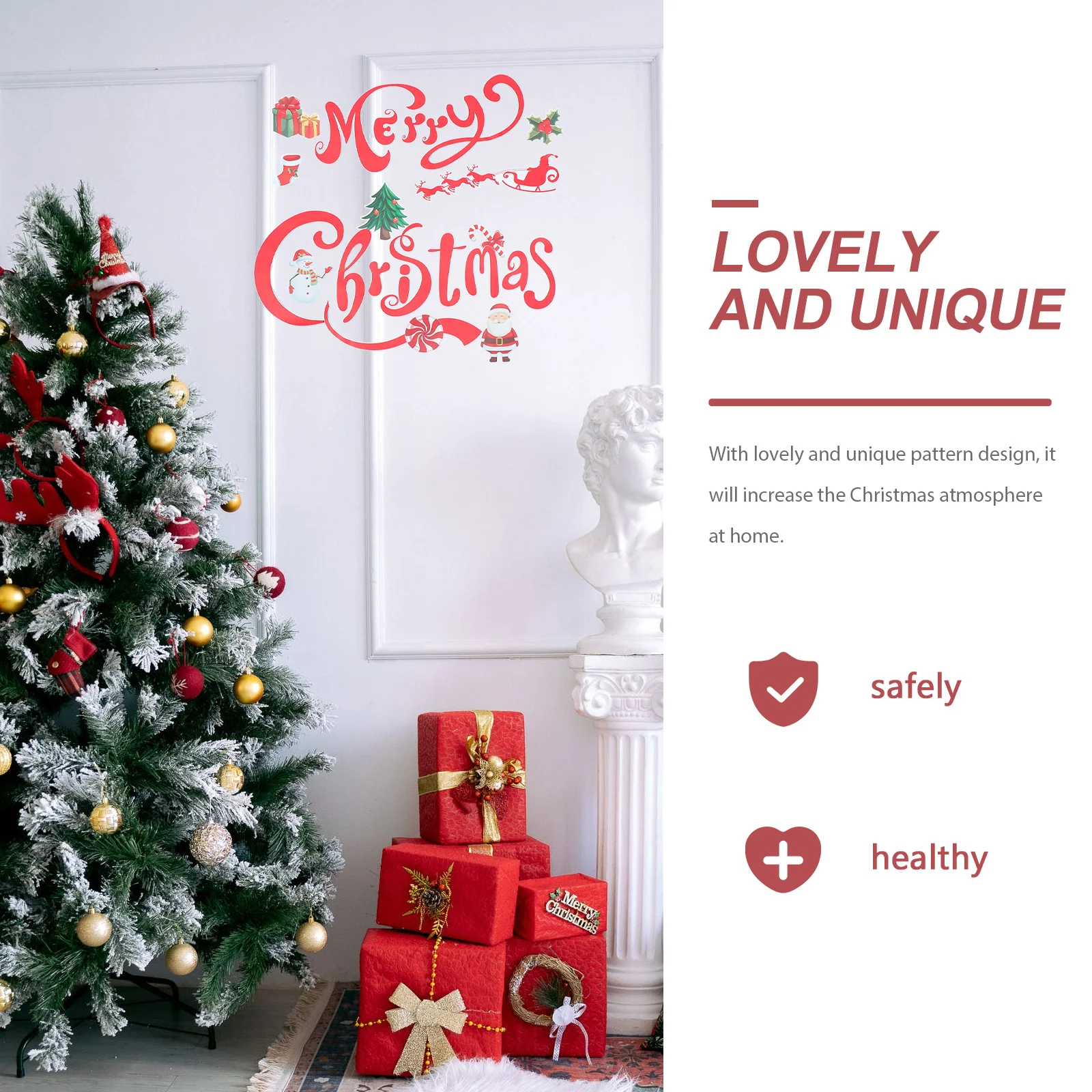 

1Set Xmas Fridge Magnet Sticker Cartoon Refrigerator Decal Festive Party Kitchen Home Decoration Accessory Set