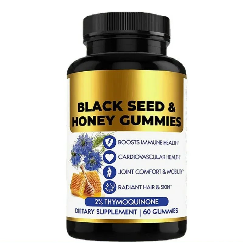 1 bottle of black seed oil gummies improve cardiovascular health joint comfort flexibility and health food