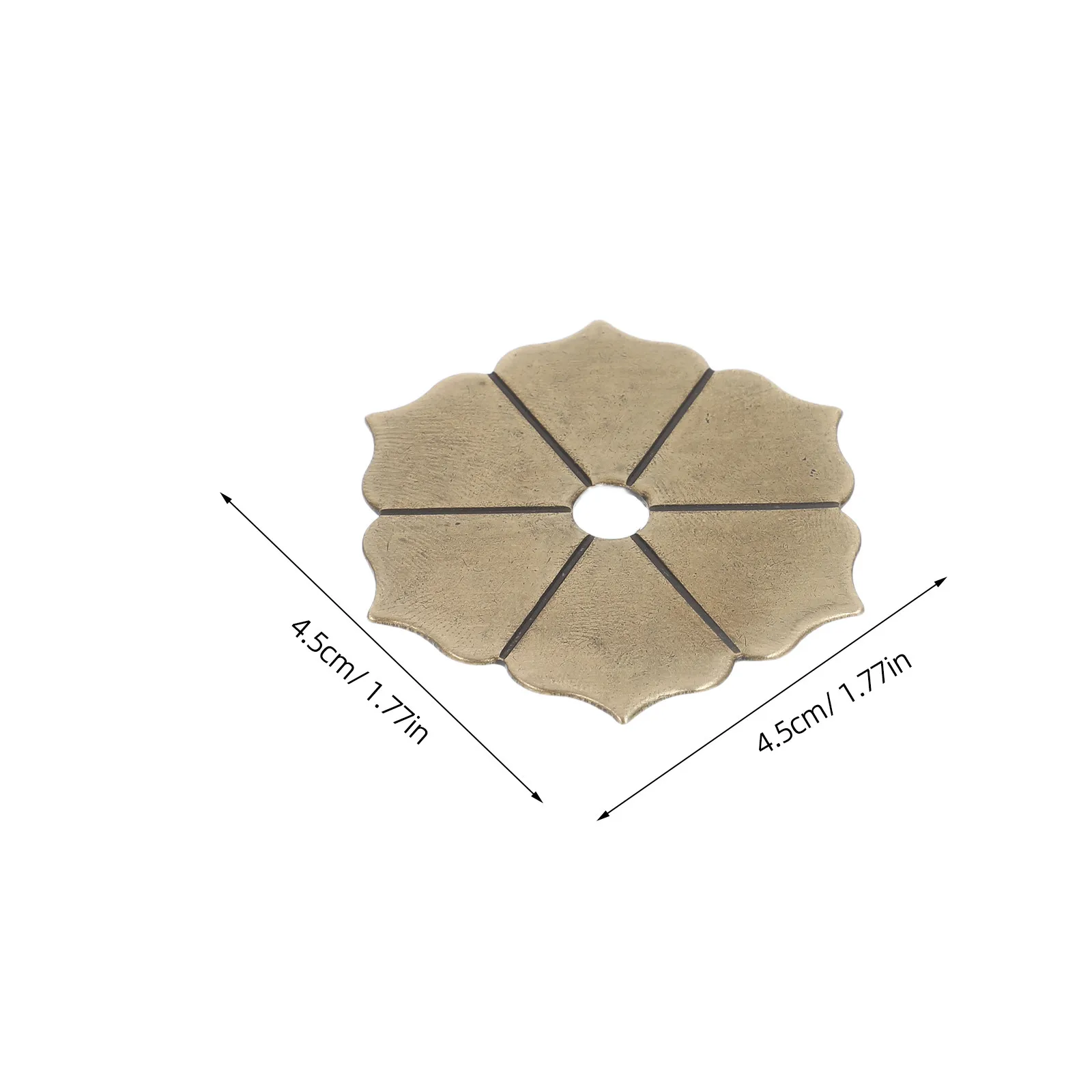 10Pcs Vintage Copper Backplate Petal Design for Cabinet Knobs Decorative Furniture Pull Washer 1.77 Inch Dia 6Mm Hole for Drawer