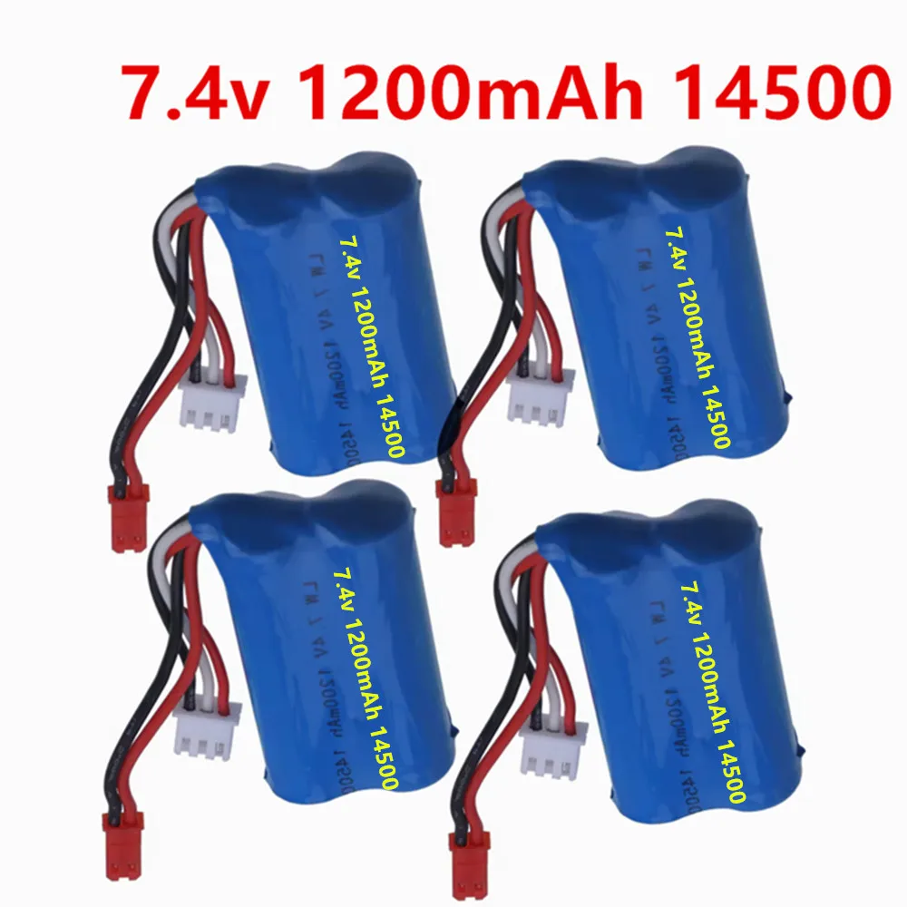7.4V Battery For Wltoys WL917 RC Boat Accessories 14500 7.4v 1200mah Li-ion Battery Jst Plug for Vehicles RC toys Parts