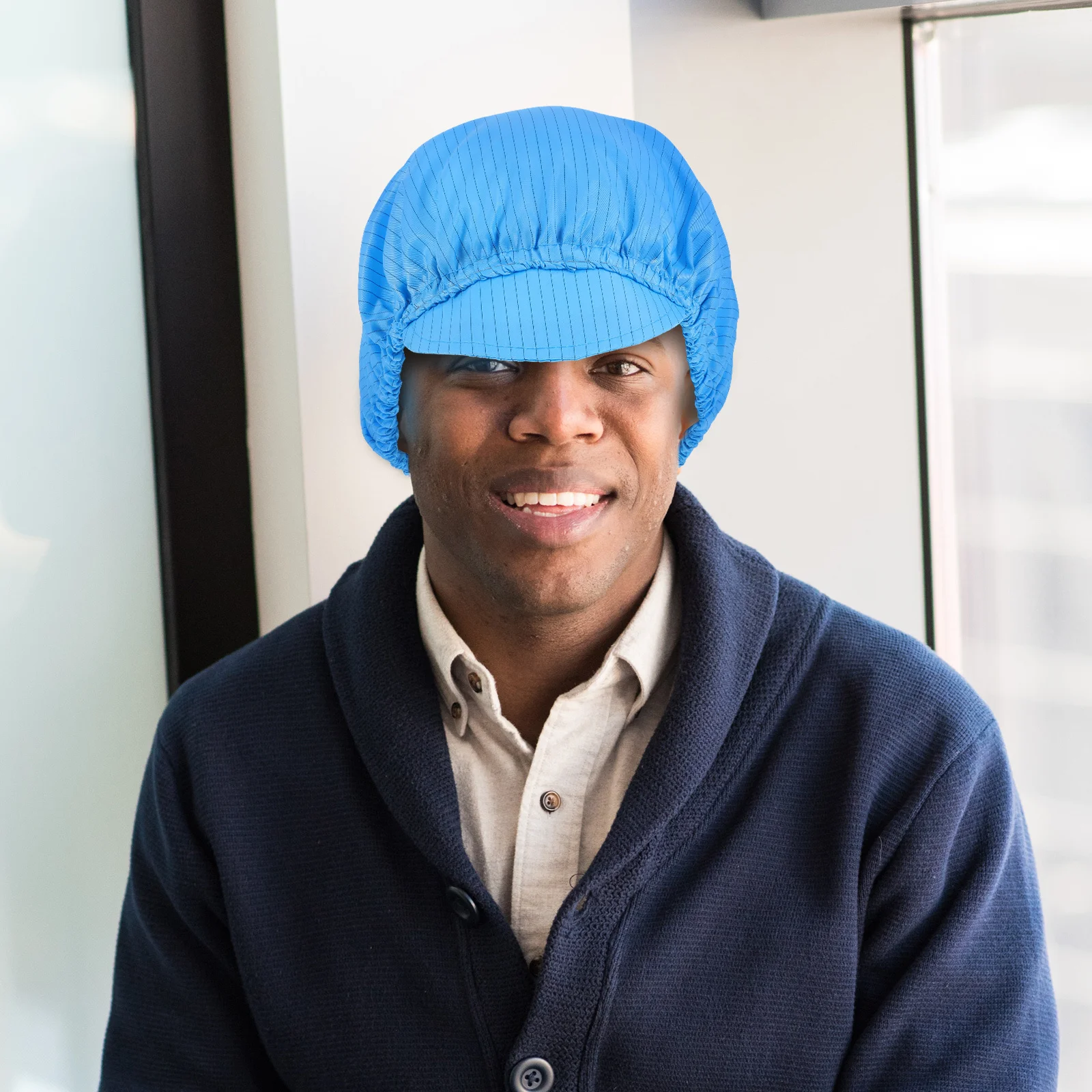 5 Stück professionelle antistatische Kappe, langlebige Schutzhut für statisch empfindliche Umgebungen, blaue antistatische Kappe