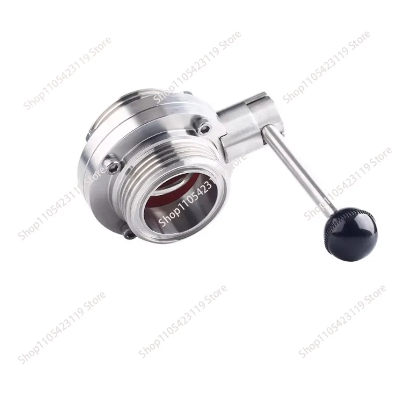 304 Stainless Steel T Butterfly Valve Sanitary Manual for ISO Square External Thread Butterfly Valve 38 51 63 76 89