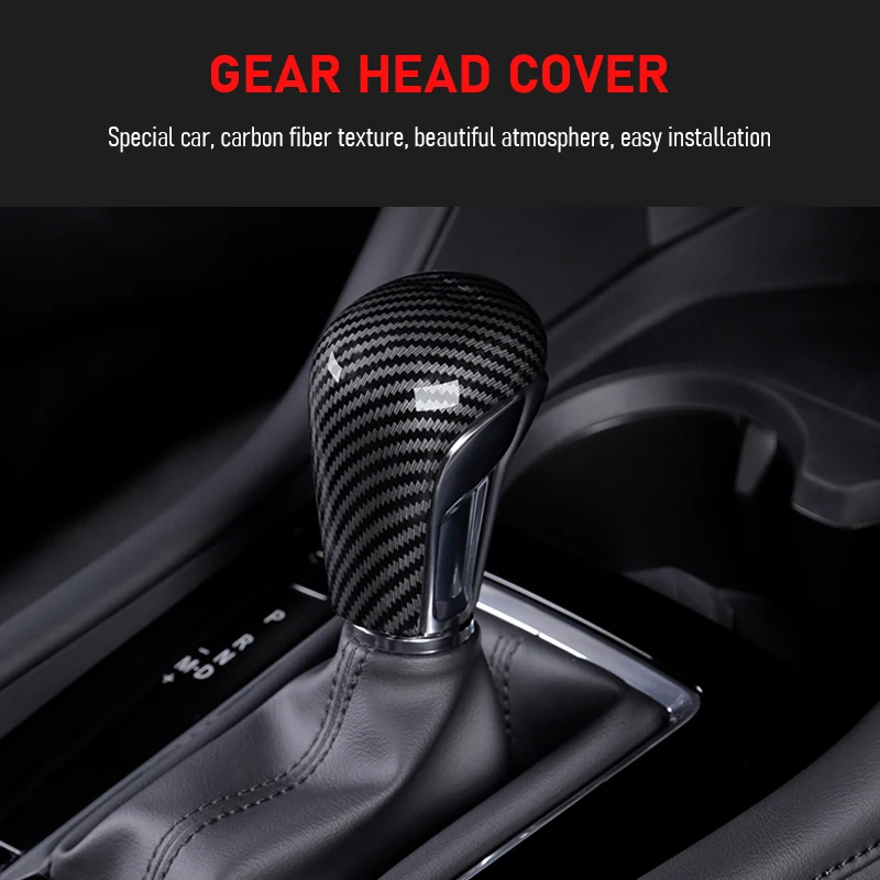 Carbon Car Gear Head Shift Knob Handle Cover Trim Sticker Accessories For Mazda 3 BP Axela CX-30 CX30 CX-50 2019 2020 2021 2022