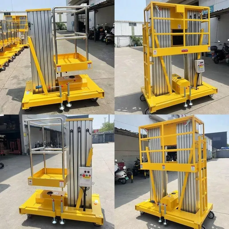 6m Electric Lift Platform Battery Powered 220V Single Mast Indoor Scissor Lift for Hotels