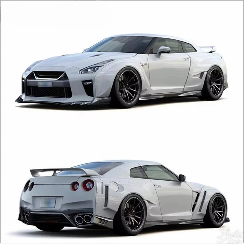 Lightweight Fiberglass Aero Kit Fenders & Lip for Nissan GTR R35 Greddy Style FRP Body Kit