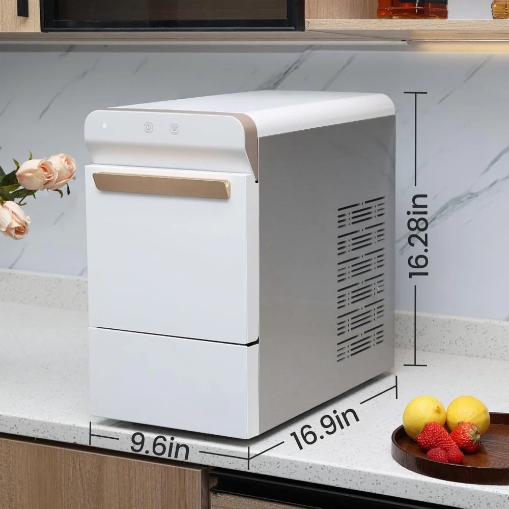 Ice Maker with Self-Cleaning, Open and Pour Water Refill, Fit Under Wall Cabinet, Portable Ice Machine