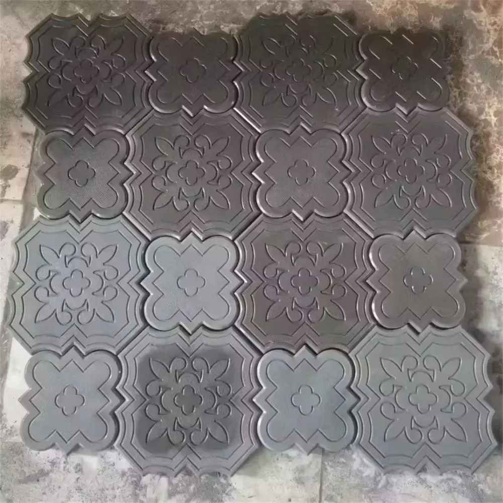 2Pcs/Set 30cm Paving Brick Mould Plastic Big Small Flowers Stepping Stone Paver DIY Reusable Walk Maker
