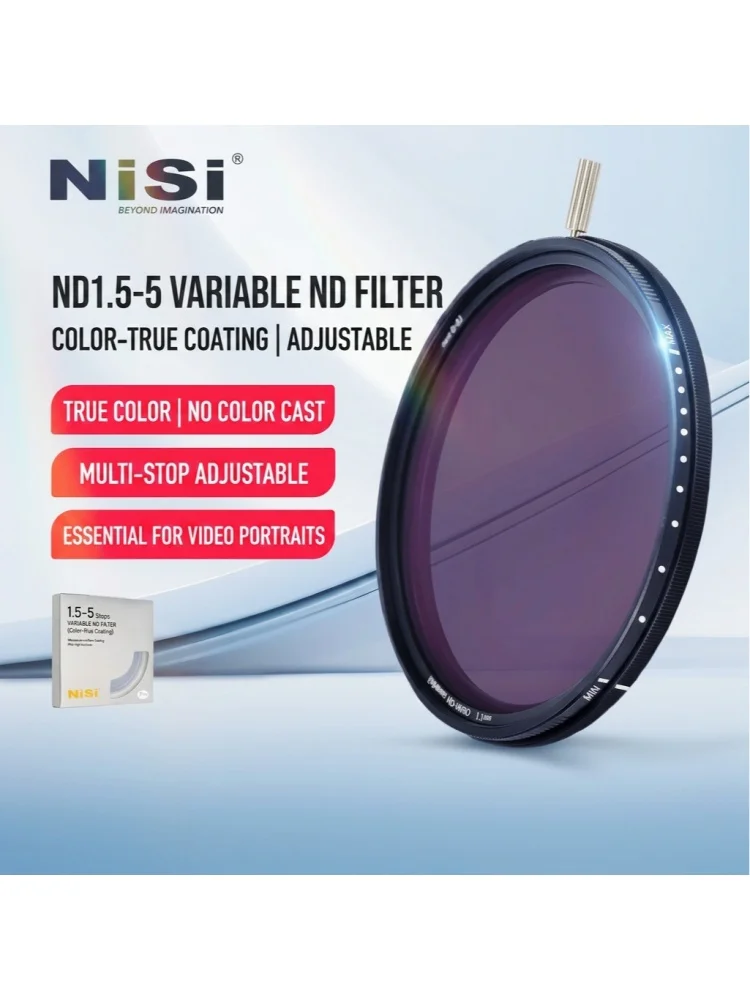 NiSi True Color ND-VARIO 1-5Stops (0.3-1.5) Filter 40.5 43 46 49 52 58 67 72 77 82 86 95 105mm Variable Neutral Density Filter