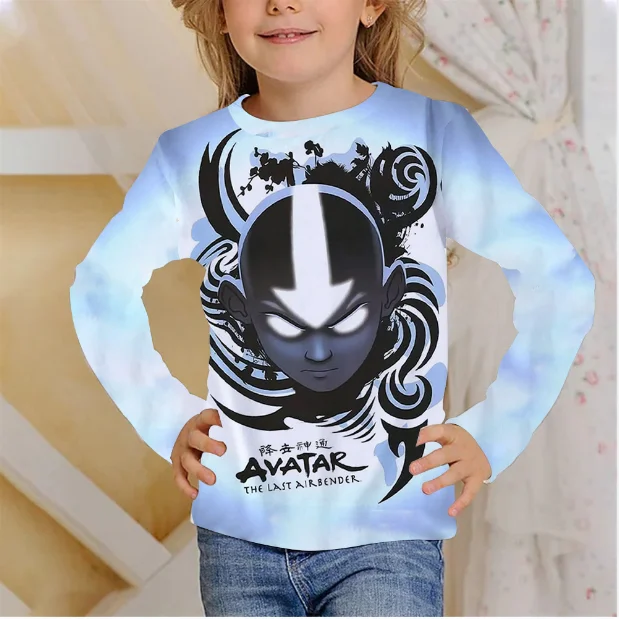 Long T Shirts Anime Avatar The Last Airbender 3D Print Kids T Shirt Fashion Casual Cartoons T-shirt Boy Girl Children\'s Clothes