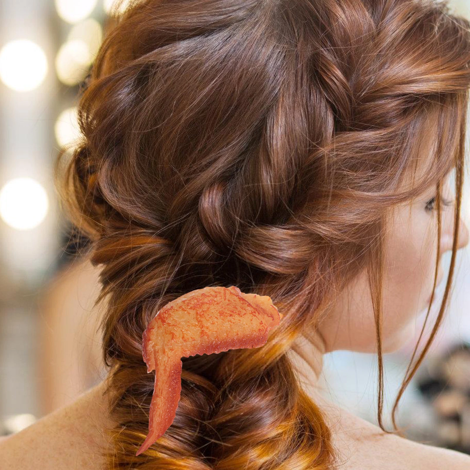 

Grilled Chicken Wing Hairpins Realistic Pvc Clips Funny Accessories Women Girls Hair Bands Food Themed Decorations