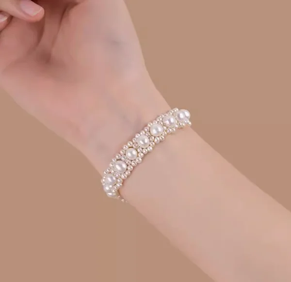 

natural pearl bracelet with 925 silver clasp freshwater pearls bracelet for women