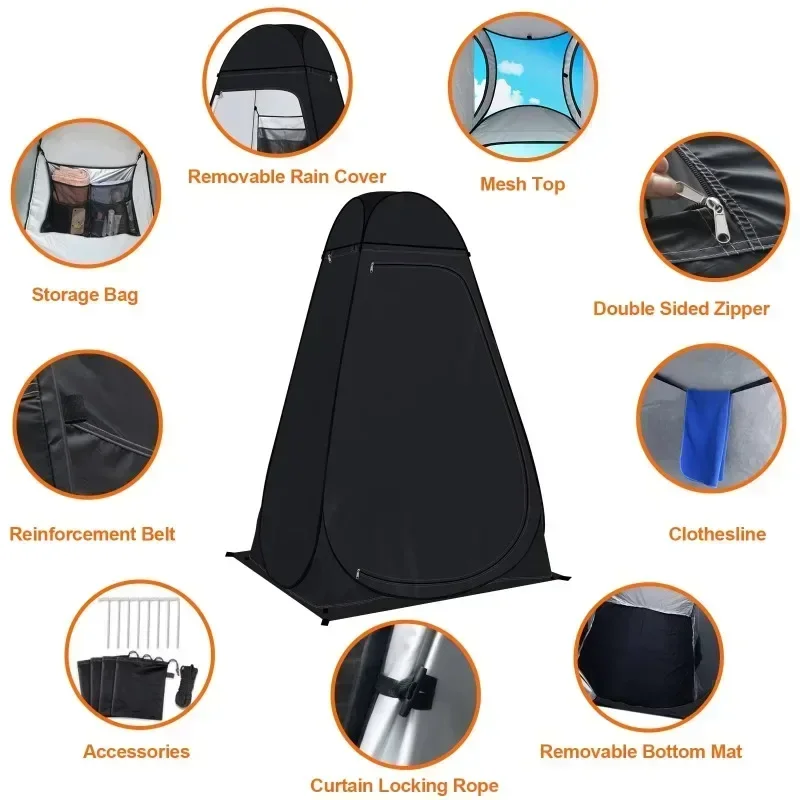 Pop-Up Camping  Shower Tent Portable Toilet Tent Outdoor Bathroom Changing Dressing Room for Hiking Beach Picnic Fishing