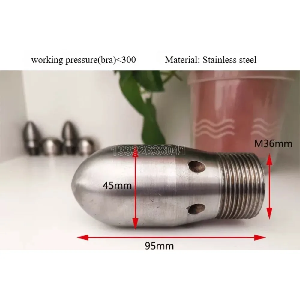 M36 external thread high-pressure water mine water sprinkler nozzle pipe cleaning and sediment removal nozzle head