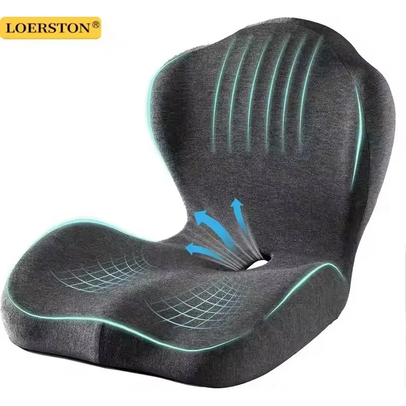 Memory Foam Lumbar Support Cushion for Car and Office Seating, Ergonomic Stress Relief Pad