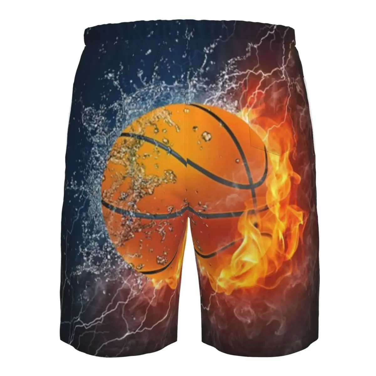 Баскетбольный мяч на огненном и воде, мужской купальник, плавки-боксеры, пляжные быстросохнущие шорты для плавания