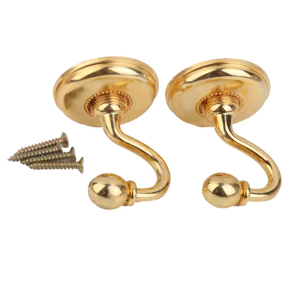 2 Pcs Curtain Holdbacks Alloy Hooks Vintage Tieback Hangers for Hat & Coat Pommel