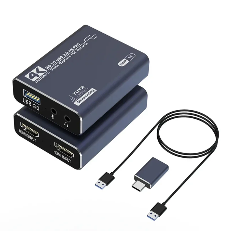 Tarjeta de captura de vídeo Compatible con 4K 60Hz 30Hz USB 3,0 C 1080P 60Fps 30Fps HD grabadora captura para juegos en vivo