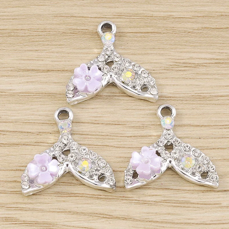 Tusember 10 Stück Kristall-Meerjungfrauen-Schwanz-Muschel-Quallen-Schildkröten-Anhänger für Halsketten, Ohrringe, Armbänder, Anhänger, Bastelarbeiten – Detail 24