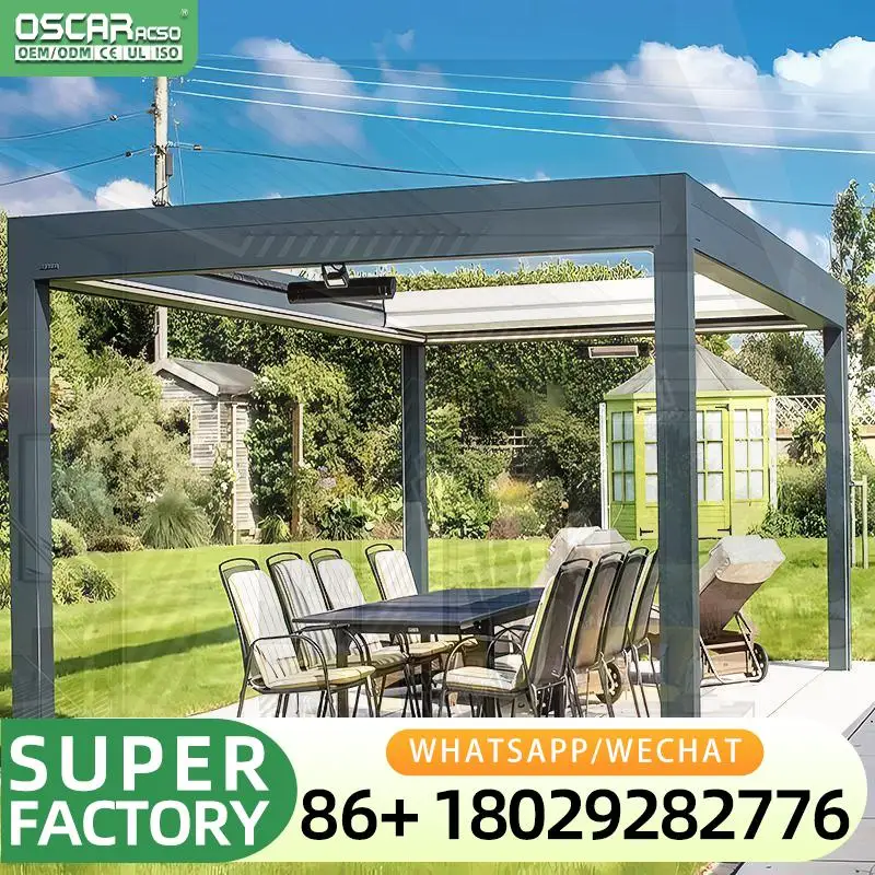 Outdoor Aluminium Pergola Rainproof Nature Style Pavilion for Garden Buildings on Sale in Outdoor Scenes pergolas