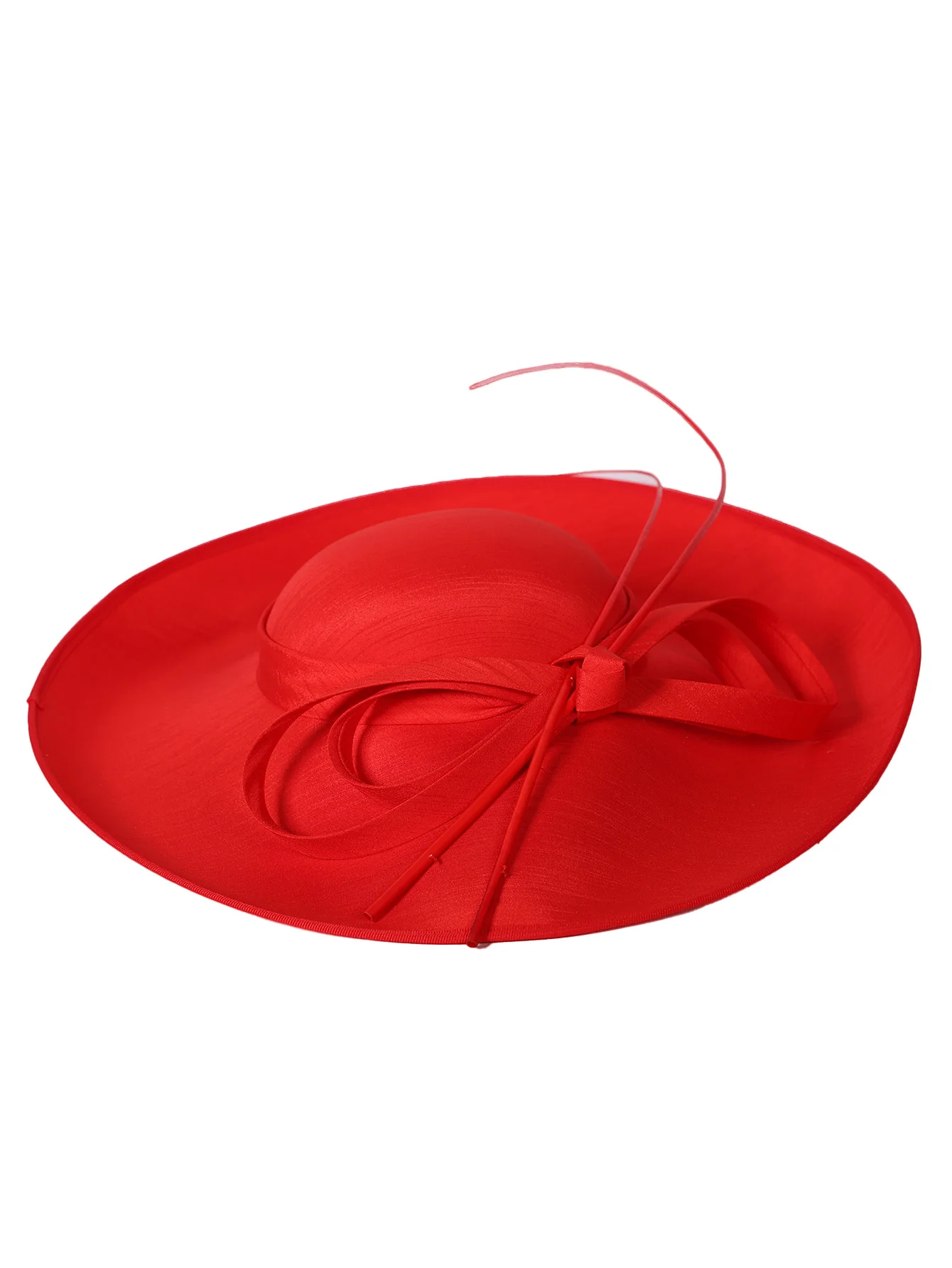 FS Royal Red Damen Hochzeiten Fascinator Hüte Frauen Schwarz Große Große Krempe Kentucky Kirche Fedoras Tea Party Kleid Sinamay Hut – Detail 14