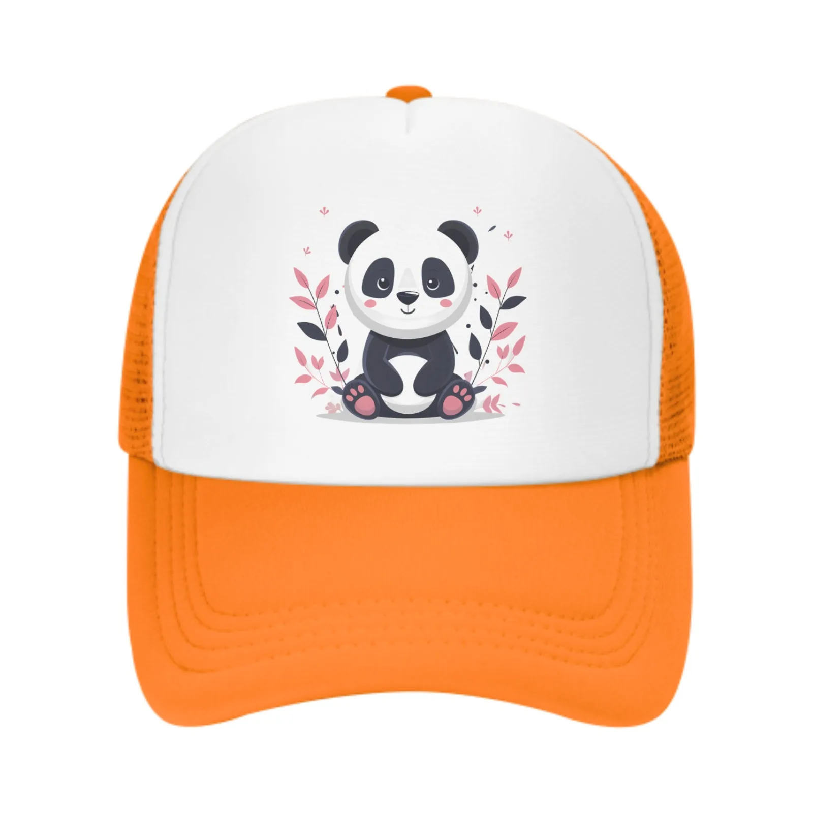 Cartoon Panda Sitting In Diaper Among Flowers Sports Daily Sun Hat Fishing Outdoor Men's and Women's Truck Caps Fashion