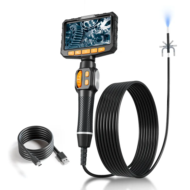 360° Rotating Industrial Borescope HD Screen Inspection Camera for Air Conditioner Pipe and Engine Detection