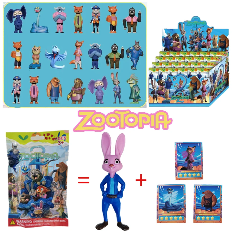 1-24pcs Zootopia 2 Animals Action Figure Toys Rabbit Judy Hopps Fox Nick Wilde Movie Kids Gift Collection Figures brithday gifts