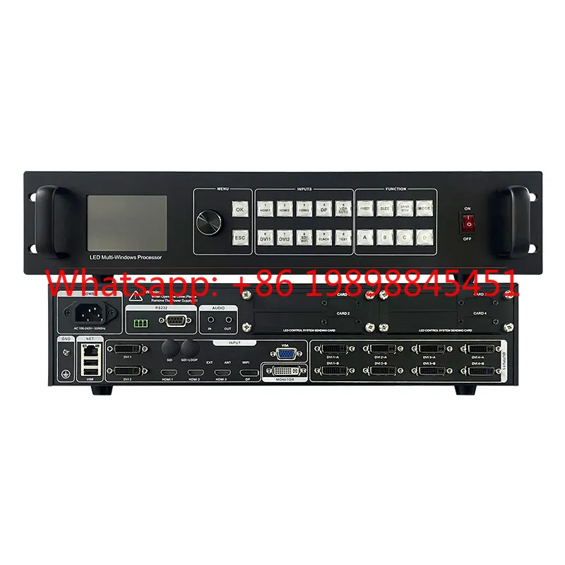 Amoonsky MS4K-C Multi-window LED Video Processor 8 DVI Output 4K@60Hz 4 Windows Layer Mirror Rotation for LED Screen