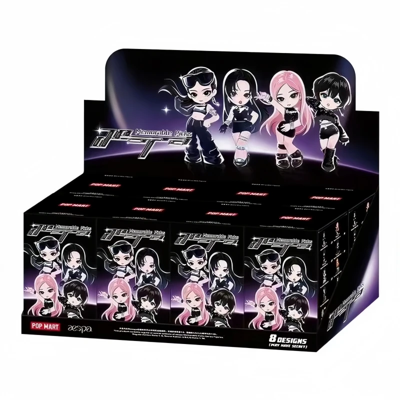 Nieuwe Aanwinsten Echte Pop Mart Aespa Collector'S Series Figuur Blind Box Winter Merchandise Ornament Verrassingscadeau Speelgoed Voor Fans