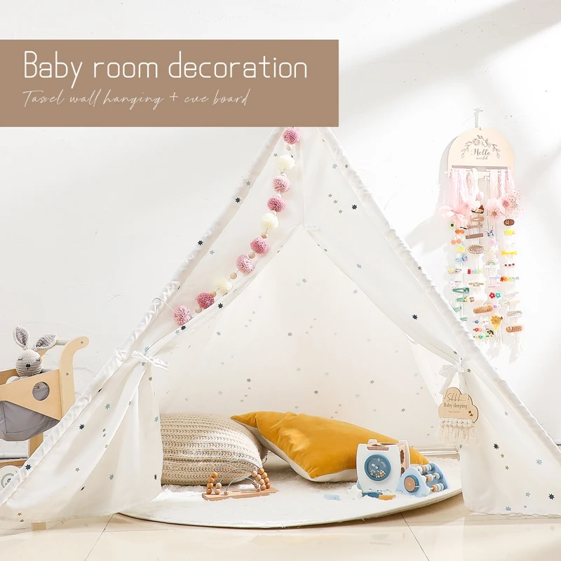 Kids Room Decoration Boho Tassel Nursery Tent Hanging Pendant Baby Newborn Photo Accessories Photography Props Newborn Gift