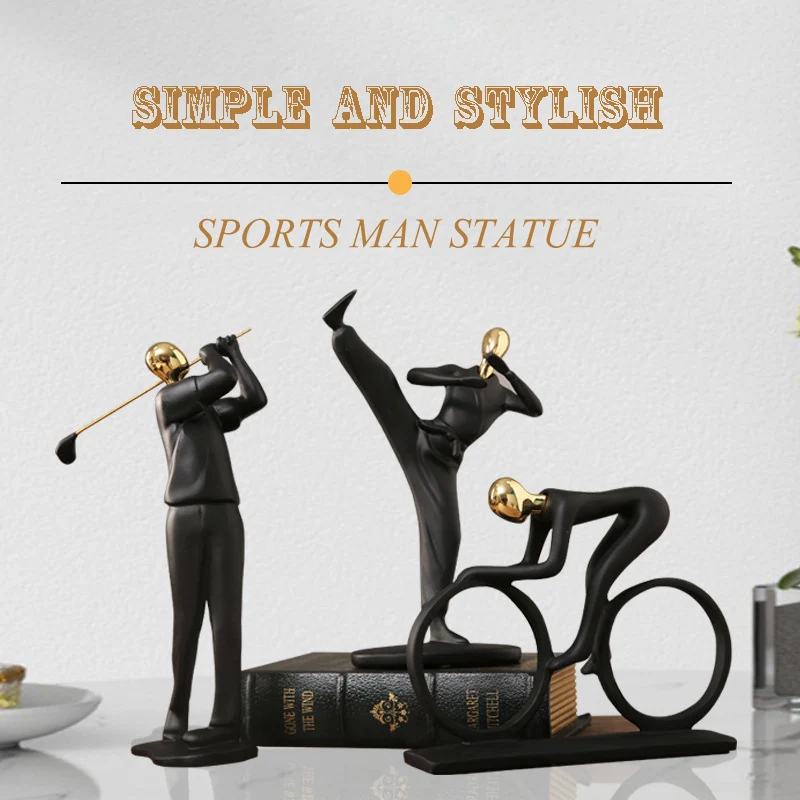 9 Kinds of Sports Statue Modern Abstract Figure Golfer Sculpture for Interior Office Souvnir Decoration Accessories Gift Crafts