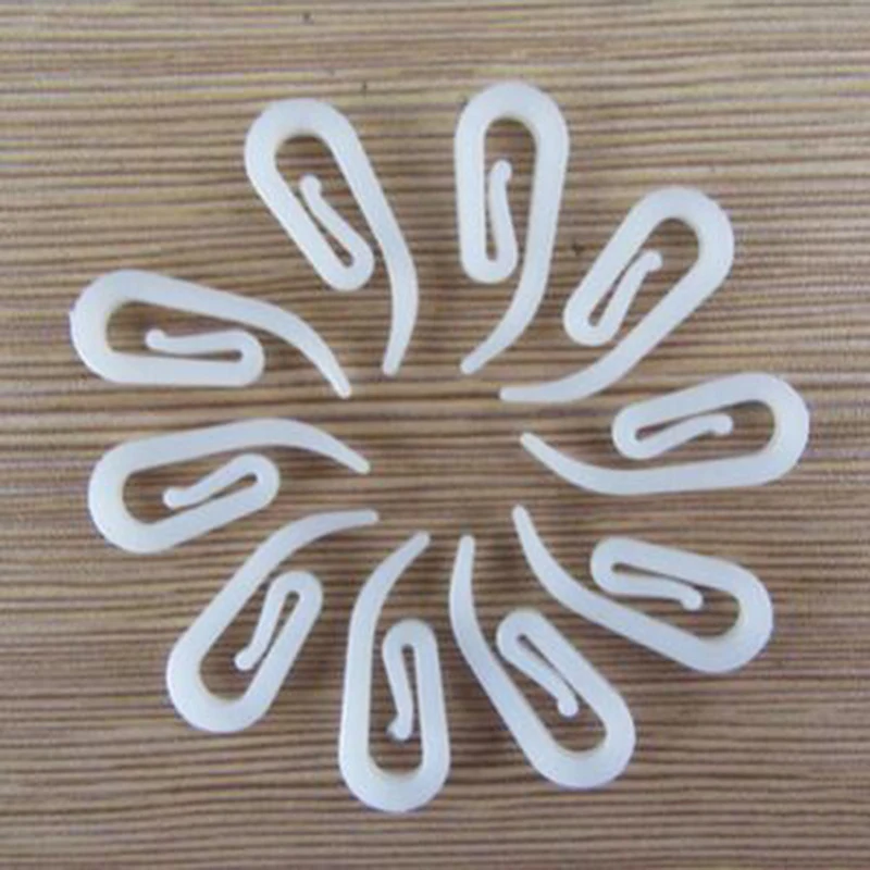 Pactical 100Pcs White Hanging Curtain Hook Hanger Ring Loop Clip Glide Convenient Curtain Accessories White Household