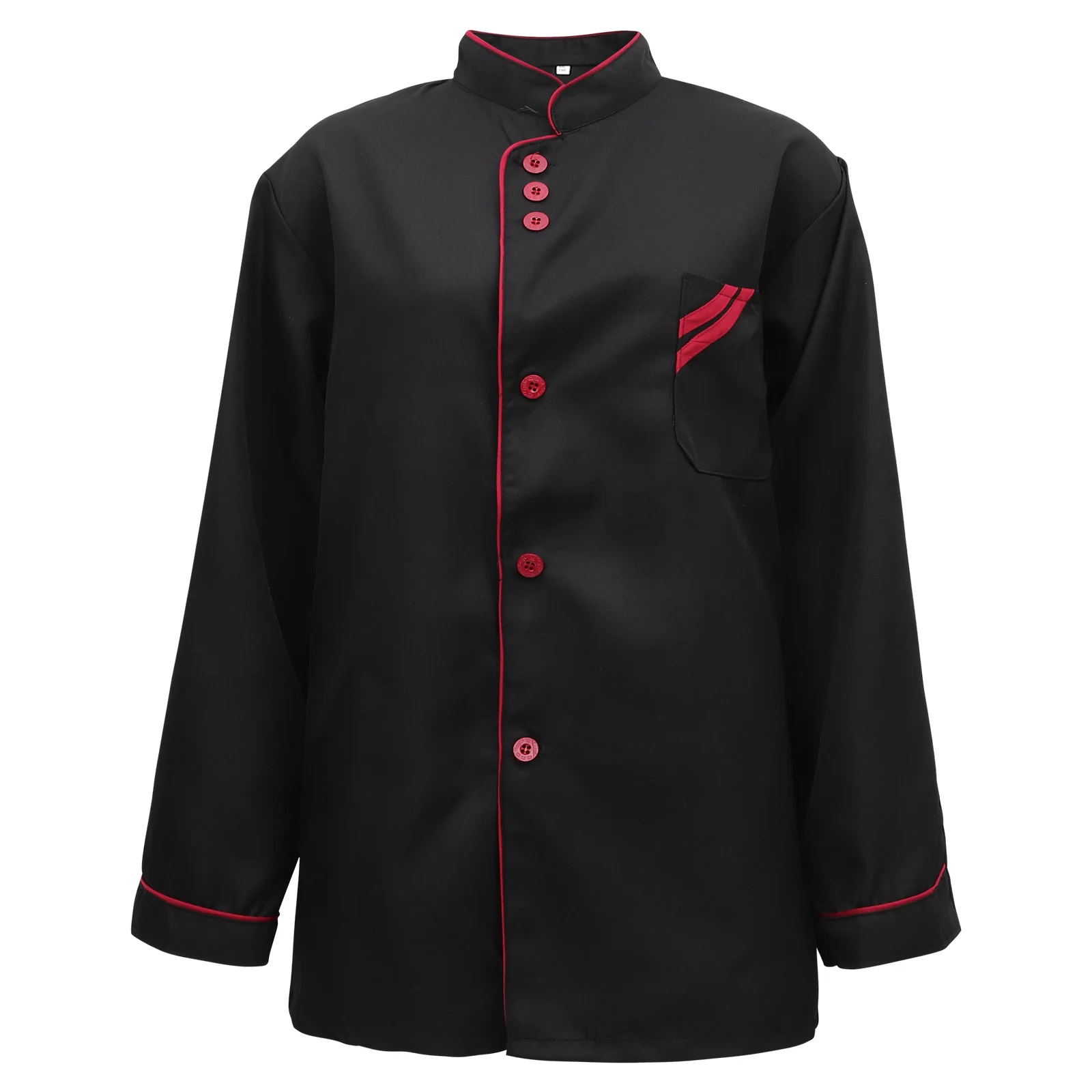 Koksjas met lange mouwen, unisex, slijtvast, oliebestendig, ademend, cateringkleding voor restaurant, hotel, keuken, werkkleding