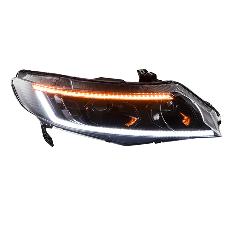 For Honda Civic Headlights 2006-2011 LED Headlight DRL Hid Bi Xenon Auto Accessories Head Lamp