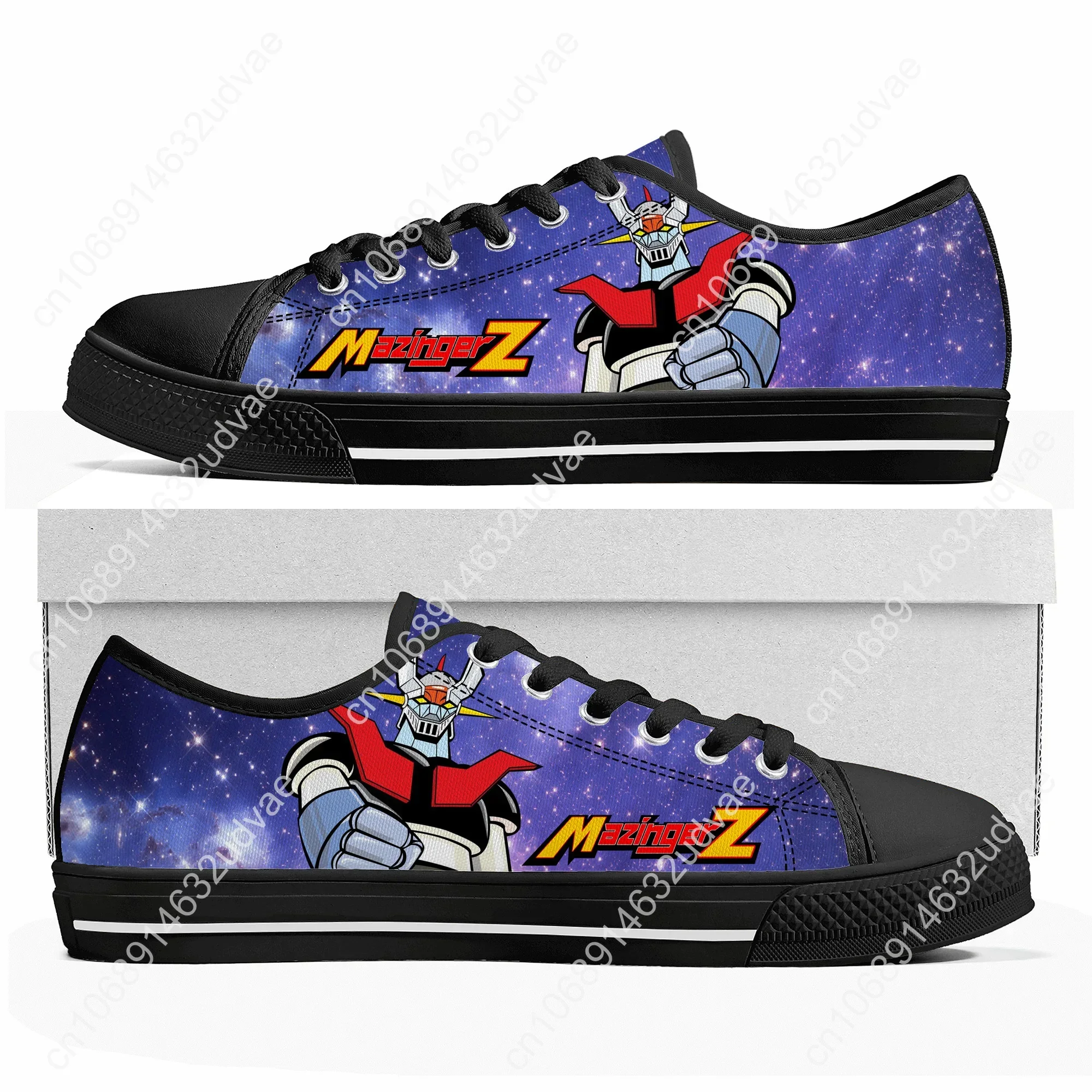 Mazinger Z Anime Comics zapatillas bajas para hombres y mujeres, zapatos de lona de alta calidad, zapatos de pareja personalizados, dibujos animados, Manga