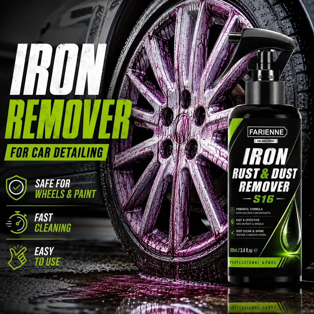 Wheel Cleaner Alloy - Spray removedor de hierro para detalles