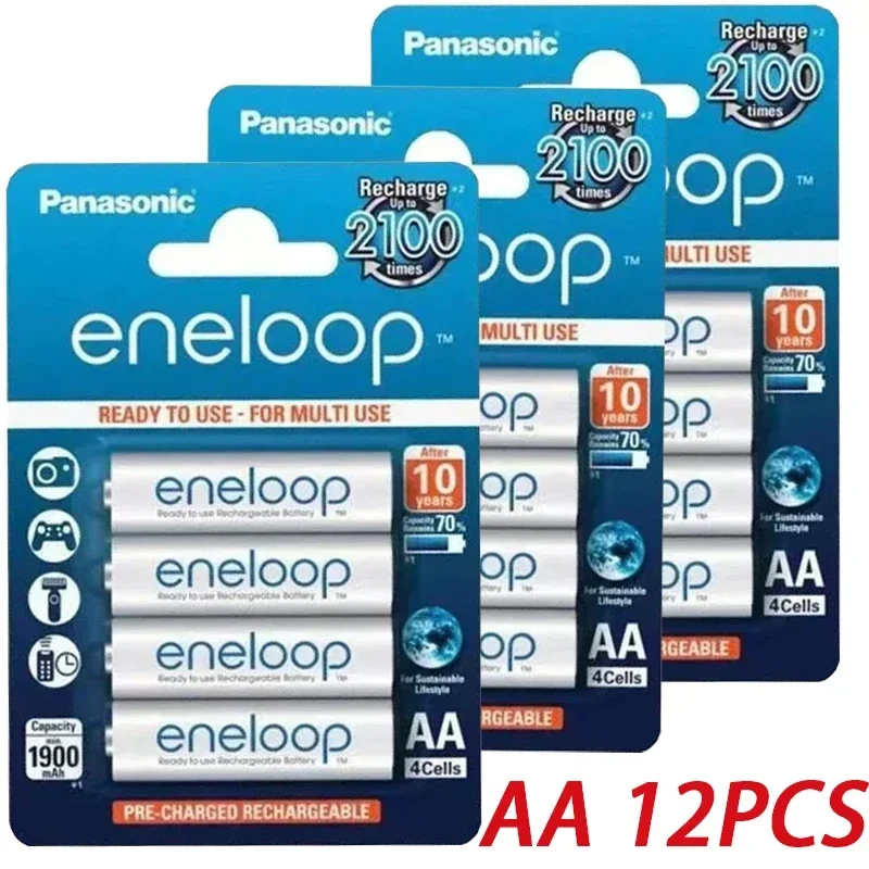 Panasonic Eneloop originele AA AAA oplaadbare batterij 1.2v 1900mAh 800mAh voorgeladen nimh geschikt voor zaklamp camera speelgoed - afbeelding 1
