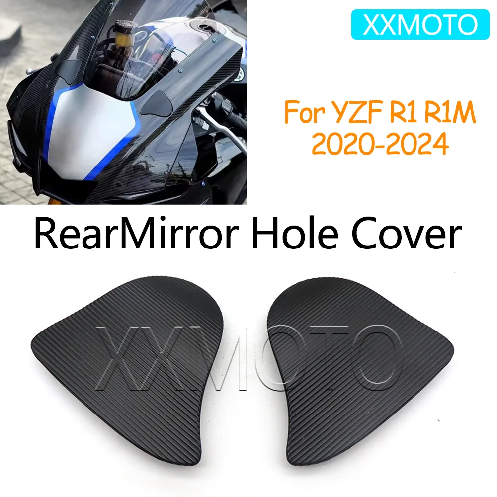 

For YAMAHA YZFR1 YZFR1M YZF R1 R1M 2020-2024 Motorcycle Windscreen Mirror Cover Rear Mirror Hole Cover Rearview Eliminators Cap