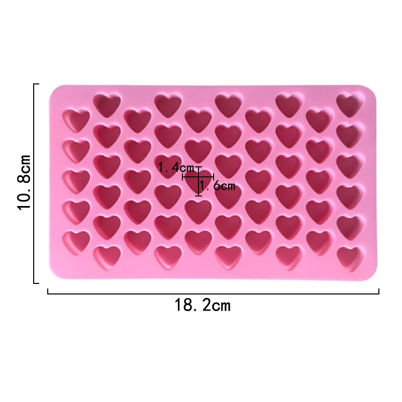 Mini 55-piece heart-shaped silicone cake mold DIY love, fire paint wax standing mold