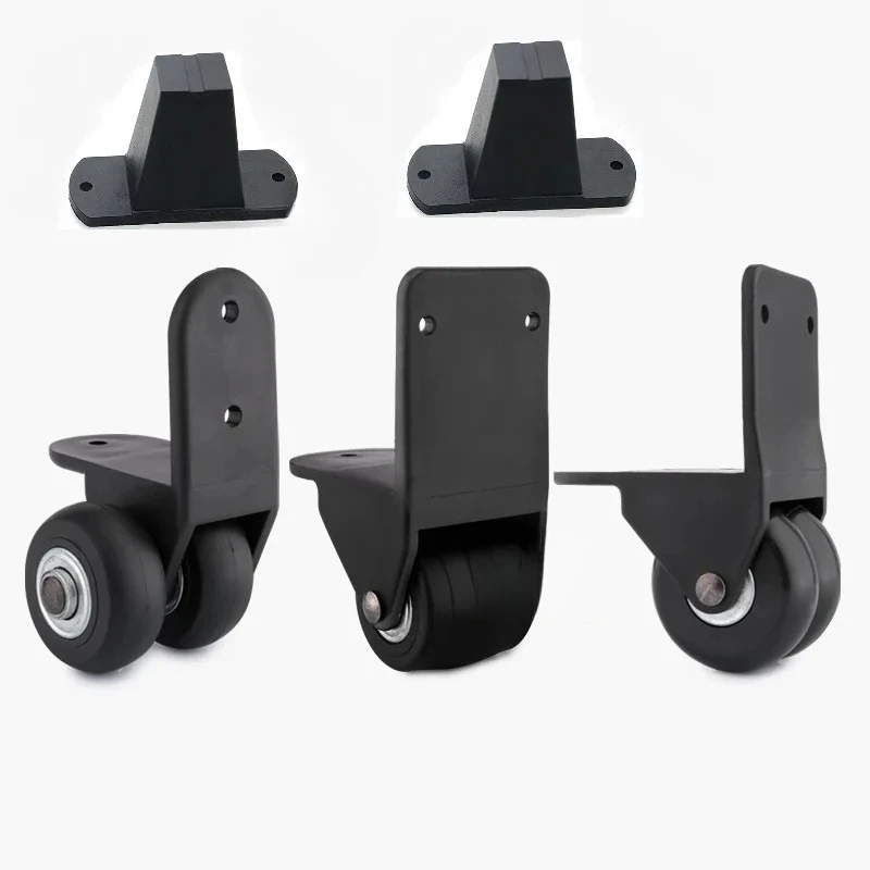 2Pcs Plastic Portable Loudspeaker Caster Rolling Wheel Replacement With Shouder Corbel L Bracket