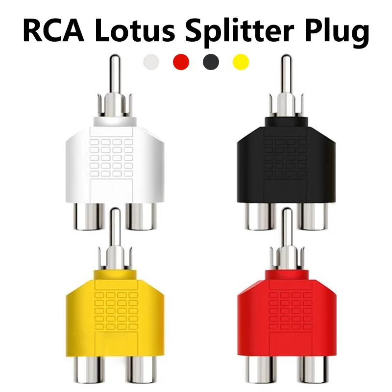 5/20/100PCS RCA Color Y Splitter AV Audio Video Plug Converter1 MaleTo 2 Female Adapter Kit RCA Lotus AV Jack RCA Plug